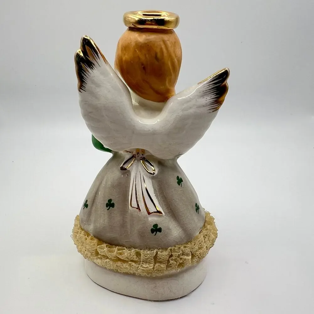Vintage 50s Art Gift Angel Of Ireland Figurine Porcelain Girl 1958 Japan 4.25